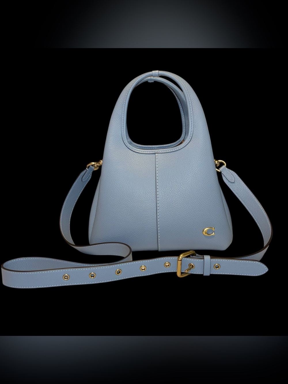 Coach Lana 23 Bluebell Pebble Leather Satchel Crossbody Bag